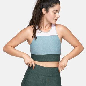 Outdoor Voices Tri-Tone Slashback Crop Top